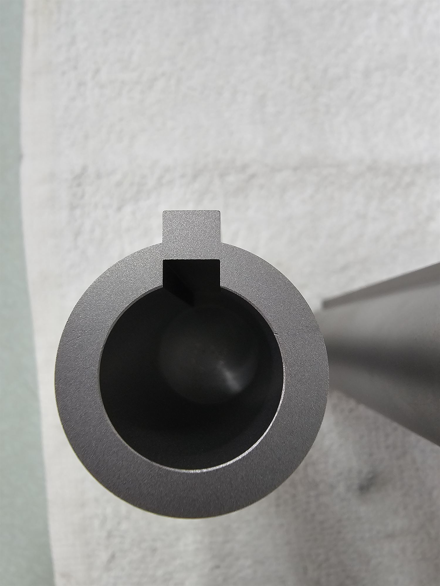 Second view of an internal keyway in tool steel